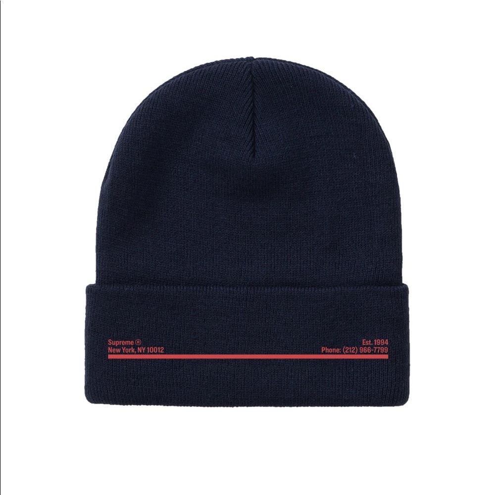 Supreme New Era Shop Beanie New York City Navy